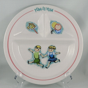 𝅺rare 1960s YUM-EE-YUM Imports Inc Japan Children's Divided Plate